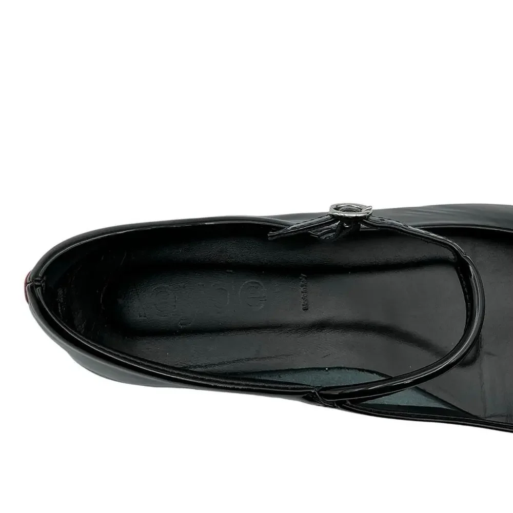 Aeyde Uma Mary Jane Black Patent Leather Flats EU 39 US 8 Made in Italy